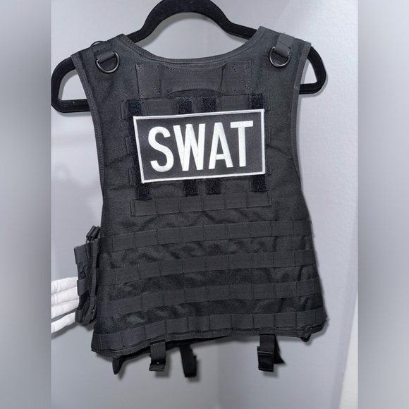 Black Tactical SWAT Costume Vest - Picture 3 of 6